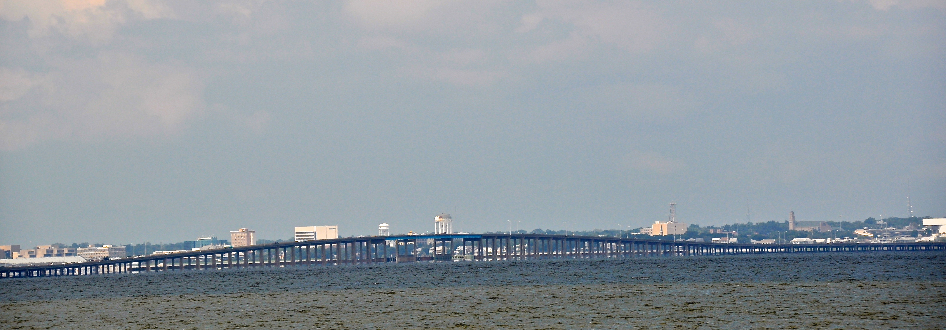 Pensacola Bay Bridge viewed from Naval Live Oaks in Gulf Breeze